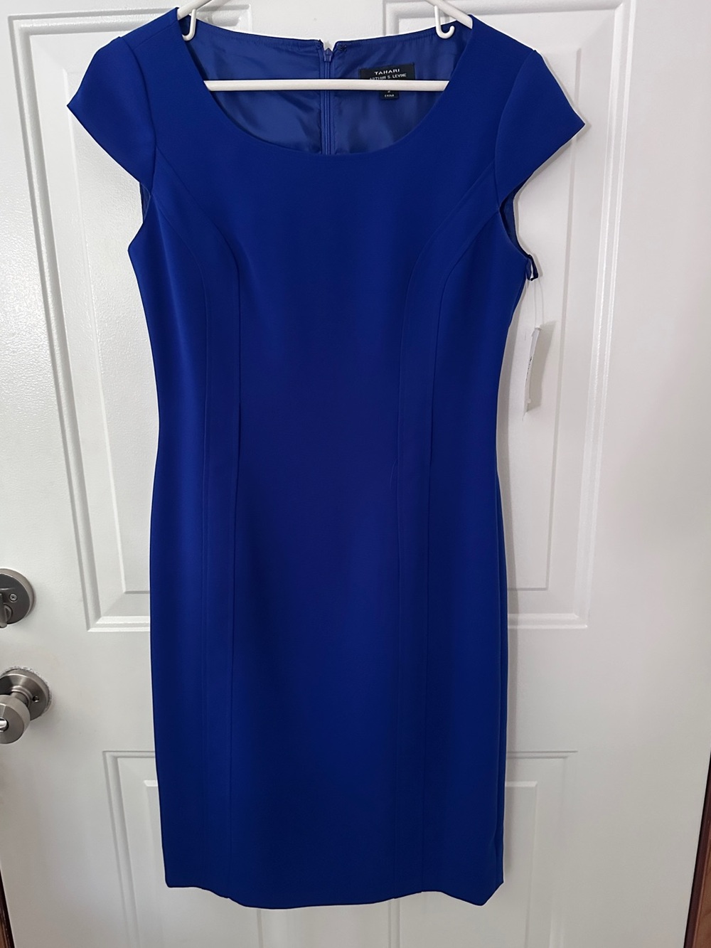 NWT Tahari ASL Women's Royal Blue Sheath Dress, Sz 2
